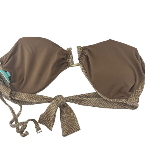 Melissa Odabash Brown Croc Print Bikini Womens Size 4 - Picture 3 of 6